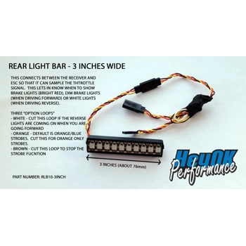 Rear Light Bar (KOH Style) 3 inches wide