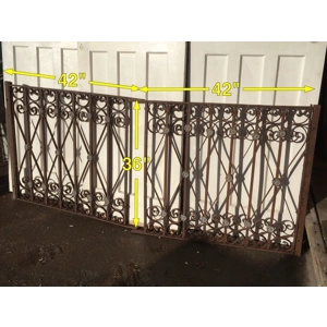 PAIR OF DECORATIVE ARCHITECTURAL IRONWORK & LEAD PANELS