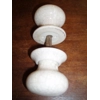 Pair of Antique White Crackle-glazed Door Knobs