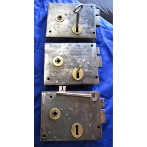 RESTORED VINTAGE BOX TYPE KEYED RIM LOCK