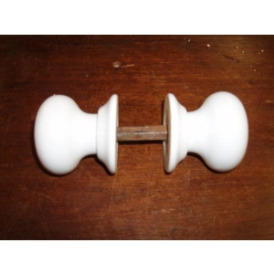 Pair of White Ceramic Door Knobs