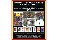Hero Vs Villains Print Sale