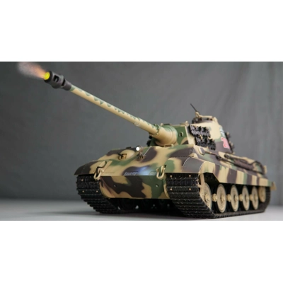 Heng Long RC Tank 1/16 King Tiger Cannon Smoking / 360 Turret Rotate Metal Track