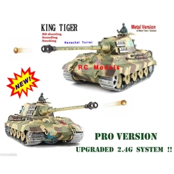heng Long Radio Control PRO 1/16 King Tiger Smoking BB sho..