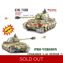 heng Long Radio Control PRO 1/16 King Tiger Smoking BB sho..