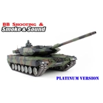 Heng Long Leopard 2A6 RC Tank 6.0S NATO Camouflage 2.4G 6.0V BB Smoke -- Platinum 1/16