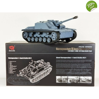 Heng Long Stug III Battle Tank Remote Control RC 2.4G 7.0V SOUND BB SMOKING IR METAL GEARBOX