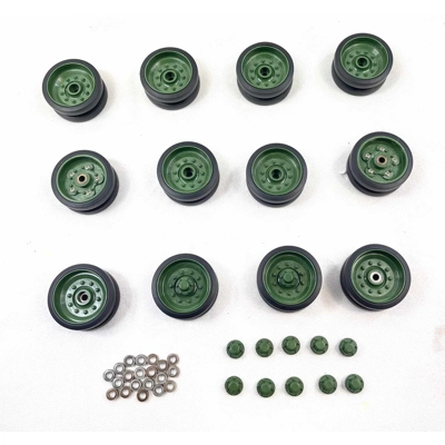 Haya 1/16 Centurion Chieftain Plastic Road Wheels with Rubber Tyres & Bearings