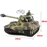 Heng Long RC Tank 1/16 King Tiger Cannon Smoking / 360 Turret Rotate Metal Track