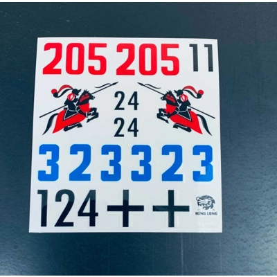 Heng Long decal (sticker) set for Heng Long / Taigen King Tiger 1/16 scale tank