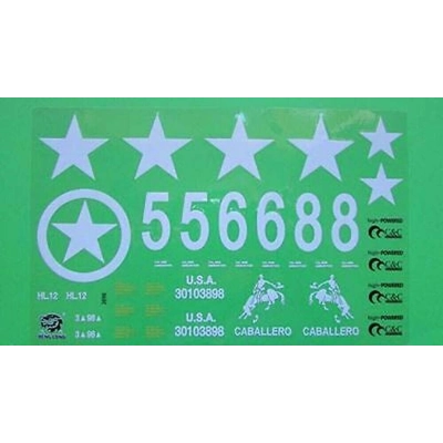 Heng Long Torro Taigen Tamiya Sherman 1/16 Tank decal Sticker