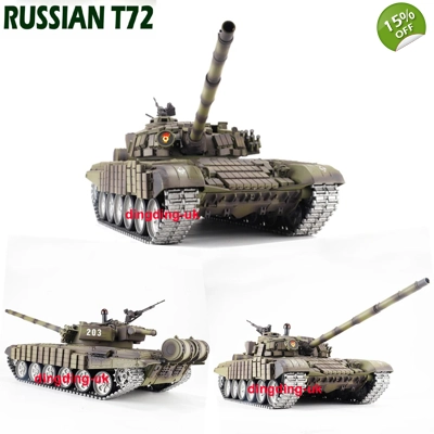 Heng Long Russian T72 RC tank 1/16 BB shoot / Smoke / Sound & IR Battle PLATINUM
