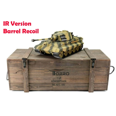 Torro King Tiger Henschel Turret Metal Chassis Wooden Box 360 Turret Rotate IR