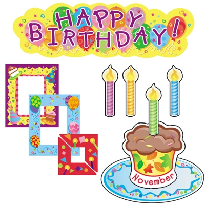 Birthdays Mini Bulletin Board Set