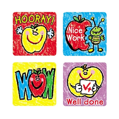 Stickers: Apples Kid-Drawn Motivational