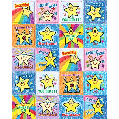Stickers: Kid-Drawn Stars Motivational