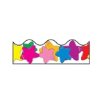 Colorful Stars Scalloped Border