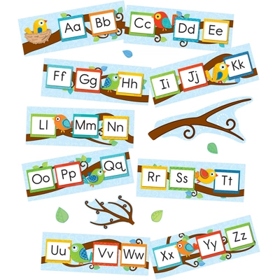 Boho Birds Alphabet Bulletin Board Set