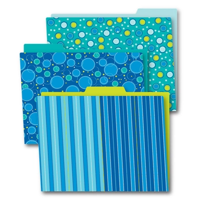 Bubbly Blues File Folders