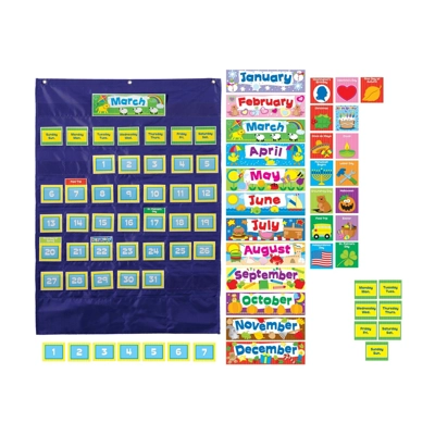 Blue Deluxe Calendar Pocket Chart