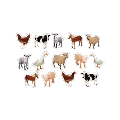 Farm Animals: Photographic Shape Stickers
