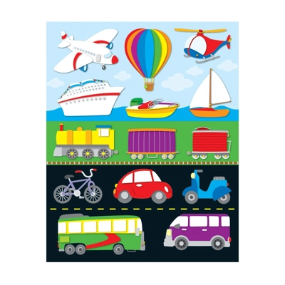 Transportation Shape Stickers