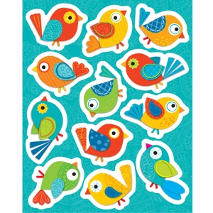 Boho Birds Shape Stickers
