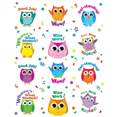 Stickers: Colorful Owl Motivators Motivational
