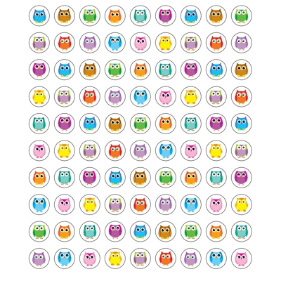 Colorful Owls Chart Seals