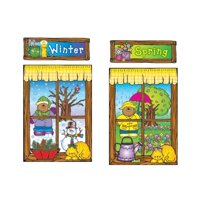 Four Seasons Windows Bulletin Board Set