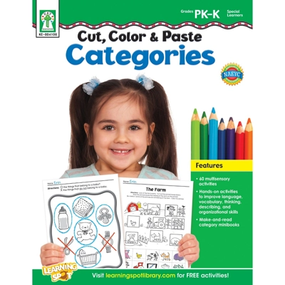 Cut, Color And Paste Categories Gr. PK–K/Special Learners Book
