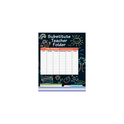 Elementary Substitute Teacher Folder—Black 24 pack