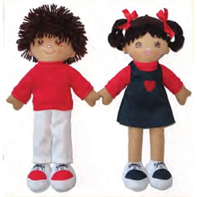Soft Cuddly Dolls: Boy and Girl Dolls- Hispanic