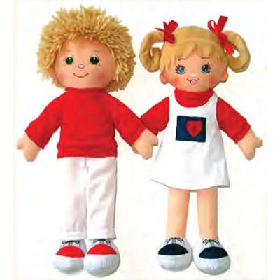 Soft Cuddly Dolls: Boy and Girl Dolls- Caucasian