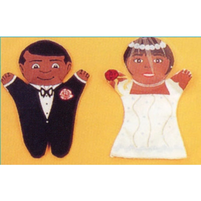 Bride & Groom 2 pc puppet set: Multicultural
