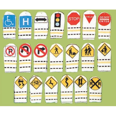 40-pc Finger Puppets set-Traffic signs
