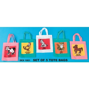 Set of 5 tote bags