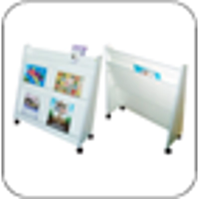 Wooden Library Shelf Double Sided - White [33"L x 12"W x 35"H]