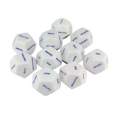 Dice Months of the Year Set of 10