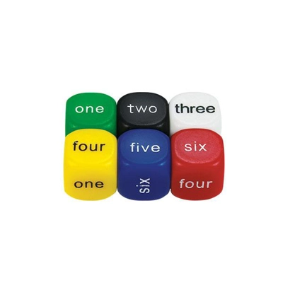 Dice 6 Face Words 1-6 16mm