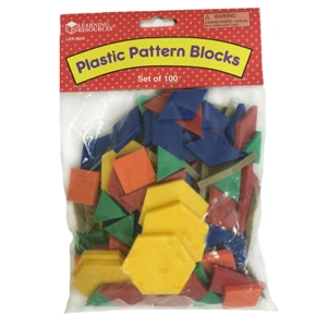 Plastic Pattern Blocks, 0.5 ..