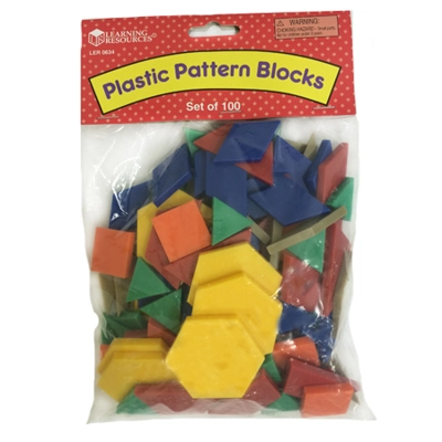 Plastic Pattern Blocks, 0.5 cm (Set of 100)