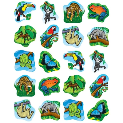 Rainforest Animals Shape Stickers