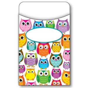Colorful Owls Library Pockets