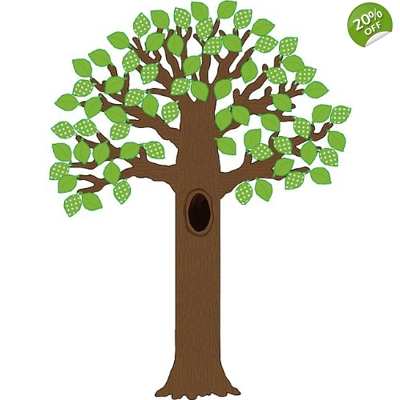 Big Tree With Polka Dot Leaves Bulletin Board Display Set