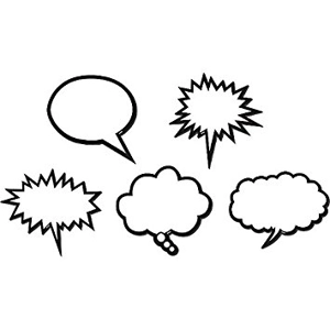 Black & White Speech Bubbles..