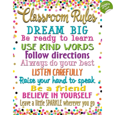 Confetti Classroom Rules Chart