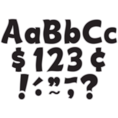 Black & Silver Funtastic 4" Letters Combo Pack