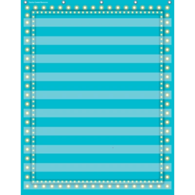 Light Blue Marquee 10 Pocket Chart [34" x 44"]