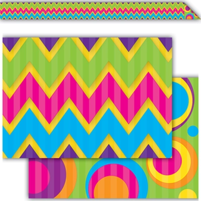 Sassy Bubbles & Chevrons Double-Sided Border